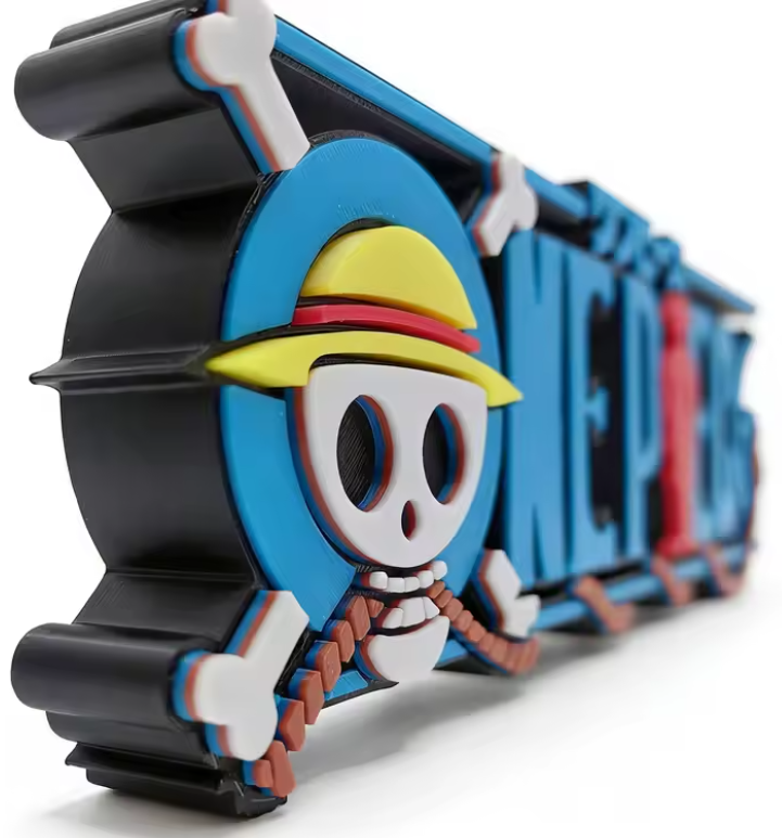 Straw Hat Skull 3D Display Sign detail view